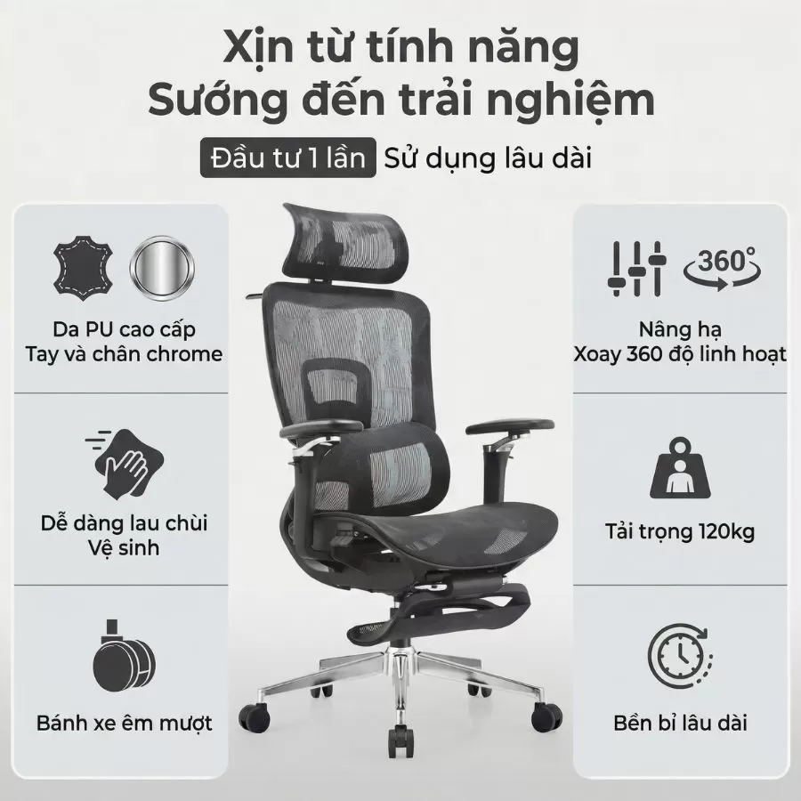 ghế lưới công thái học