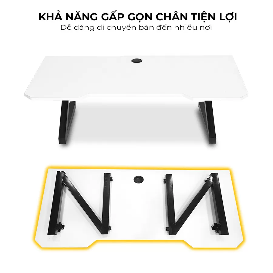 Bàn bệt gaming chữ Z khả năng gấp gọn chân tiện lợi