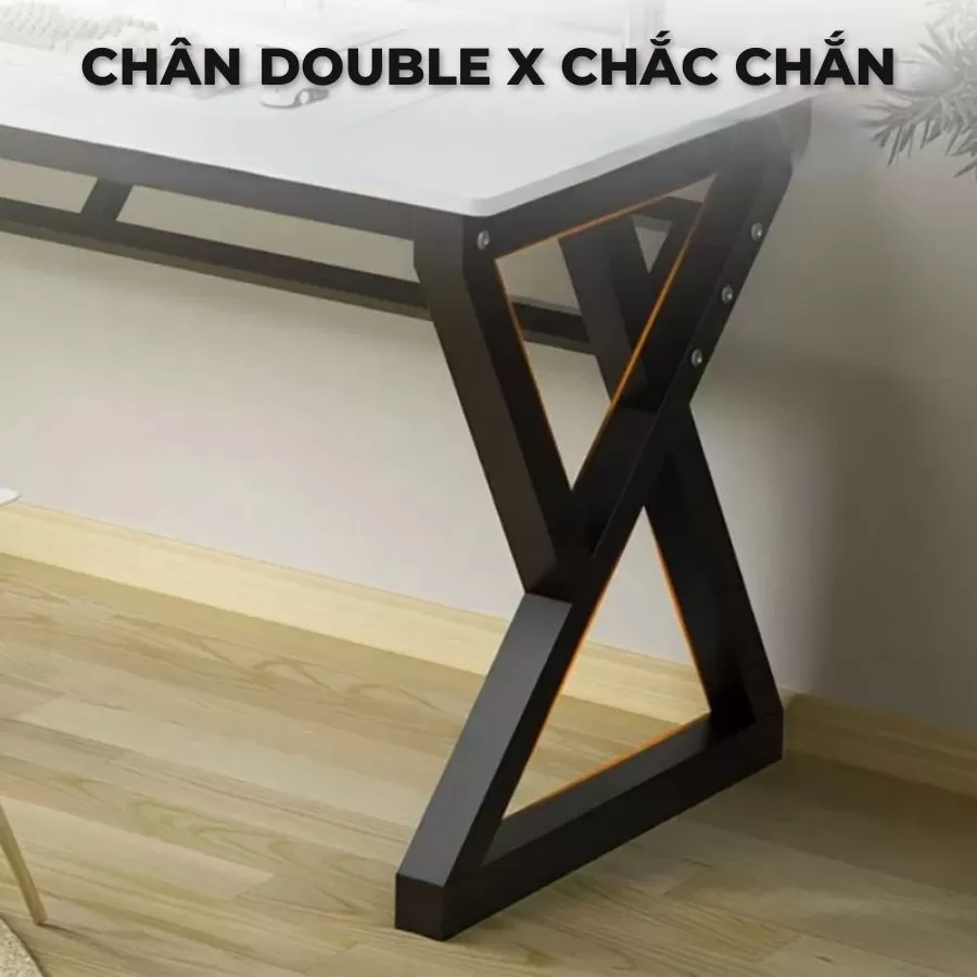 Cấu tạo khung chân Double-X đối xứng của bàn 2 chỗ ngồi 70cm