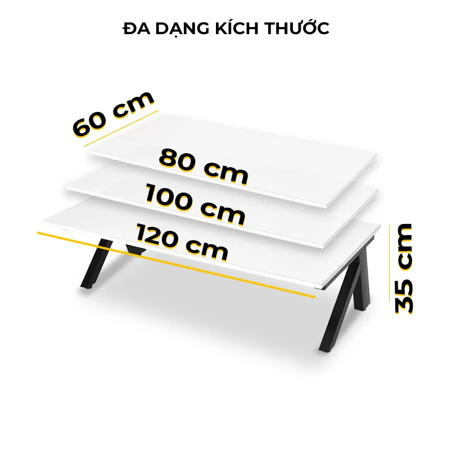 bàn bệt làm việc chữ K mặt trắng - Đa dạng kích thước