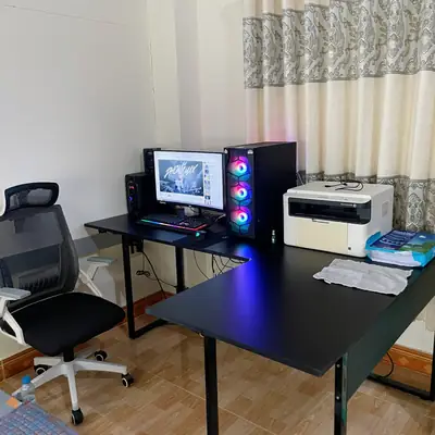 Bàn chữ L khung thép - ảnh thực tế từ khách hàng 4