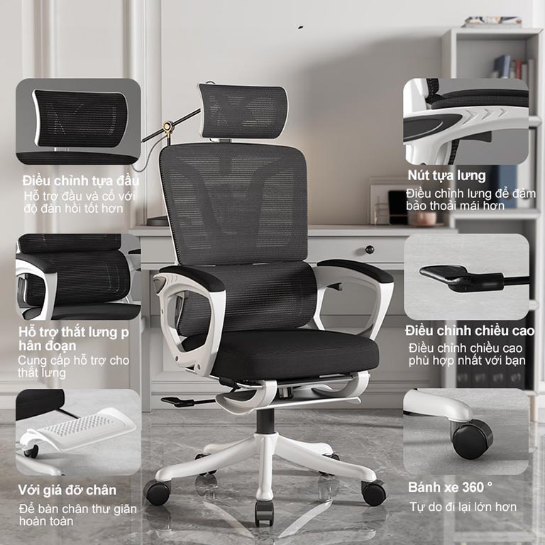 Ghế văn phòng chính hãng Fufutech 