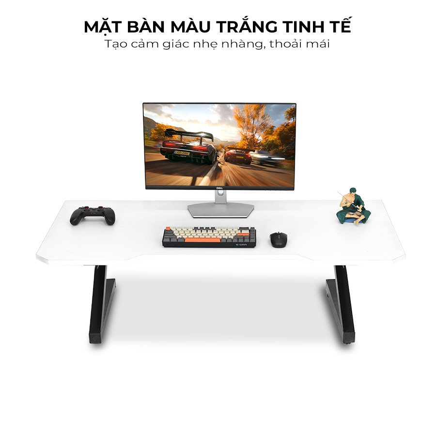 Bàn bệt gaming chữ Z mặt bàn màu trắng tinh tế