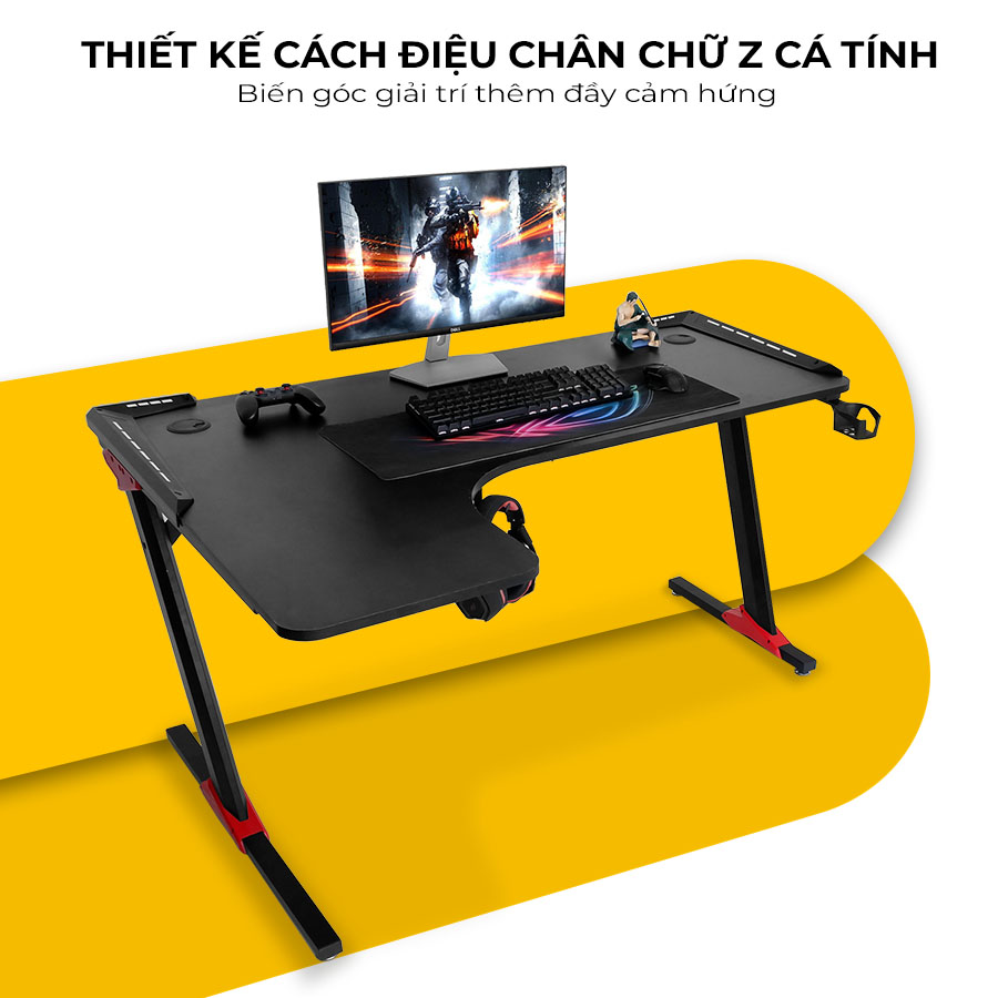 Bàn gaming Fufutech L2 - Thiết kế cách điệu chân Z cá tính