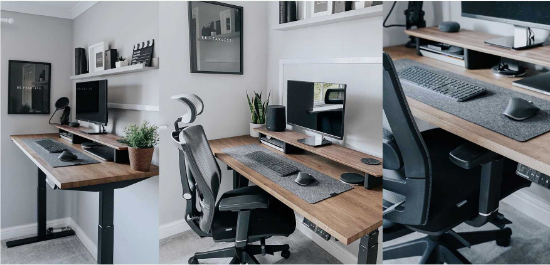Decor góc làm việc máy tính với nhiều phụ kiện